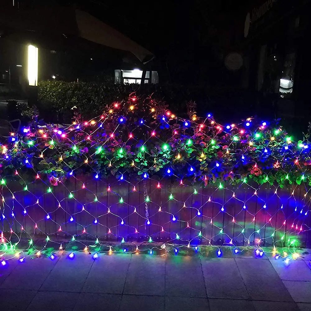 Led Outdoor Mesh Fairy Solar String Lights For Garden Festival Christmas Tree Lighting
