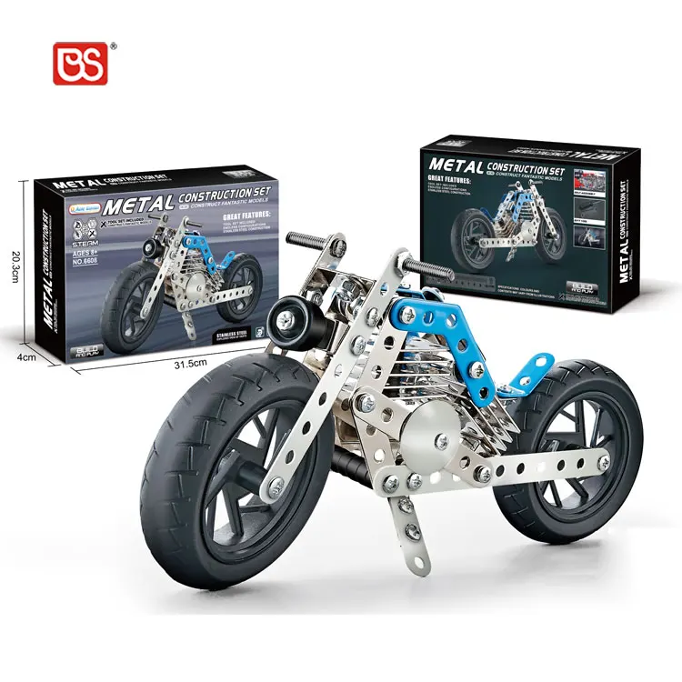 BS 3D Self Assembly Build Kit Metal Construction Model Motorcycle Blocks Set Motorrad Engines With Many Style