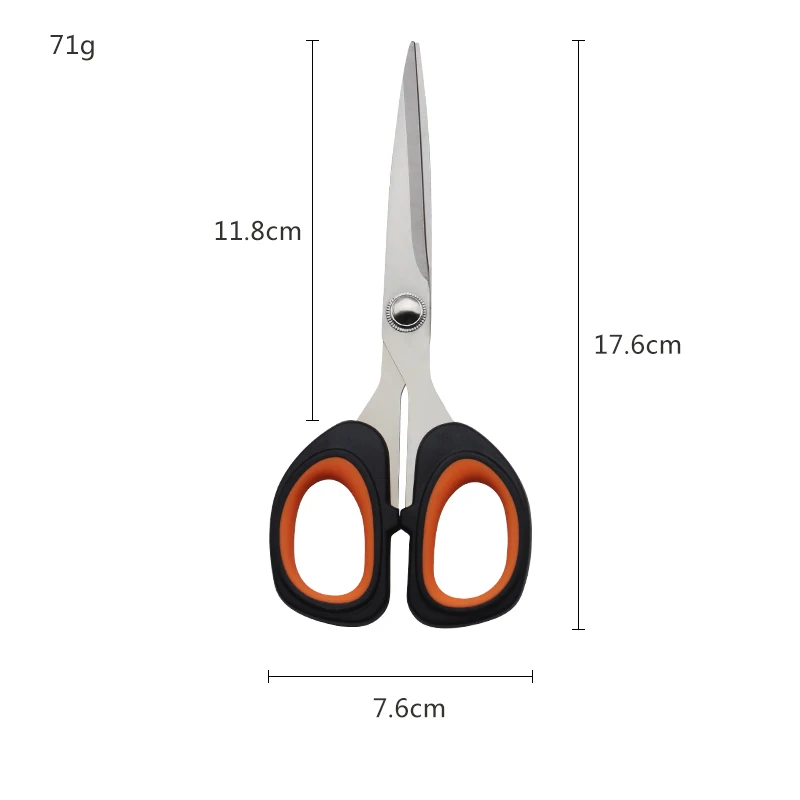 Wholesale Rubber and Plastic Office Scissors Paper-cut Student Scissors Stainless Steel Scissors