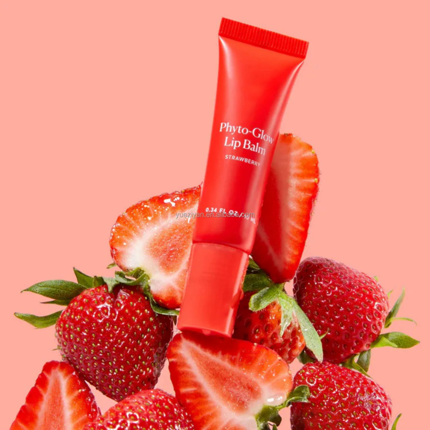 Custom Logo Natural Strawberry Lip Balm Private Label Organic Vegan Fruit Glow Care Moisturizing Lip Balm