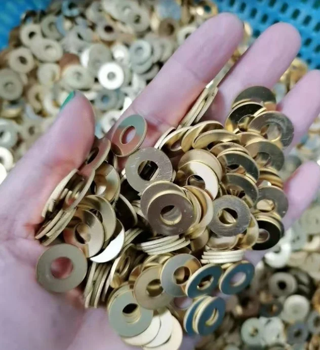 Steel gasket, flat plain brass self-lubricating copper washer