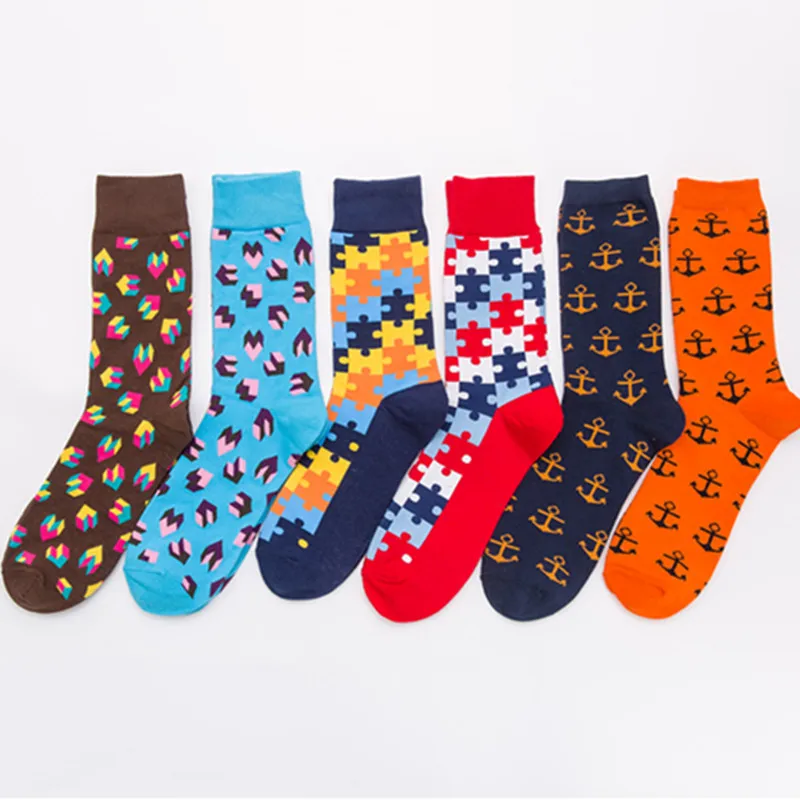 Happy Socks Wholesale Personality Jigsaw sexy socks fun cartoon sock adult