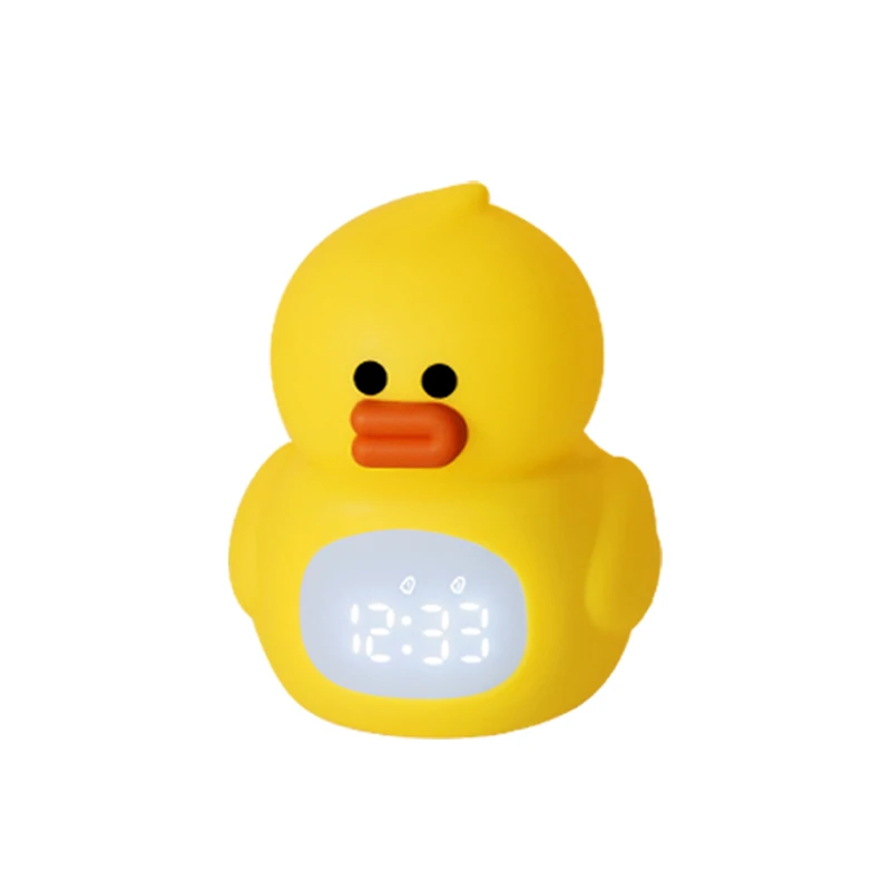 Fanncy Cartoon Duck Kids Alarm Clock Night Light Students Cute Kawaii Alarm Clock For Children