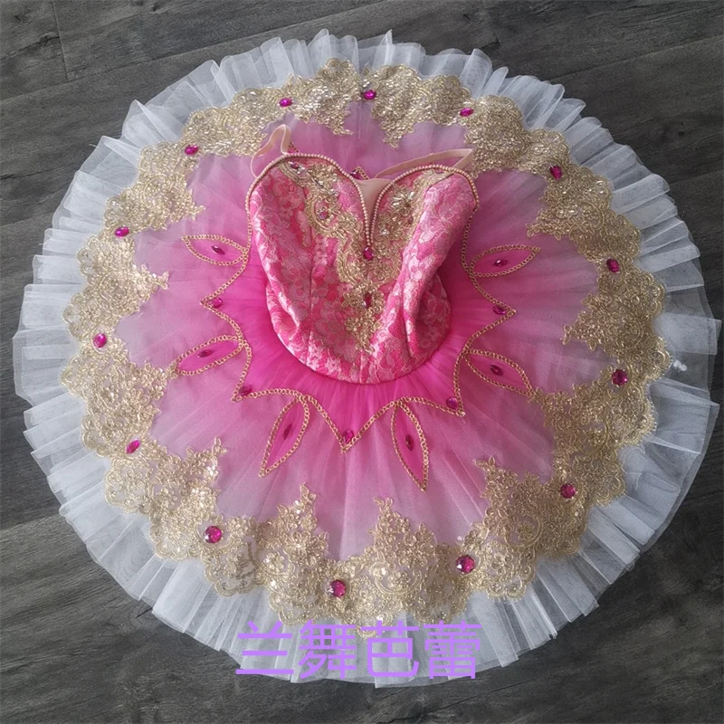Exclusive Custom Size 7 Layers Girls Women Adult Performance Wear Professional Rose Pink Ballet Dance Tutu Costumes