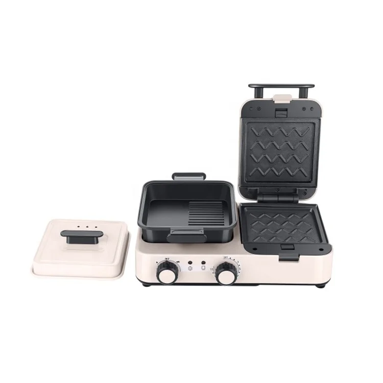 12 mins timer settling 5 in 1 digital multi-functional breakfast maker machine removable and replaceable sandwich machine