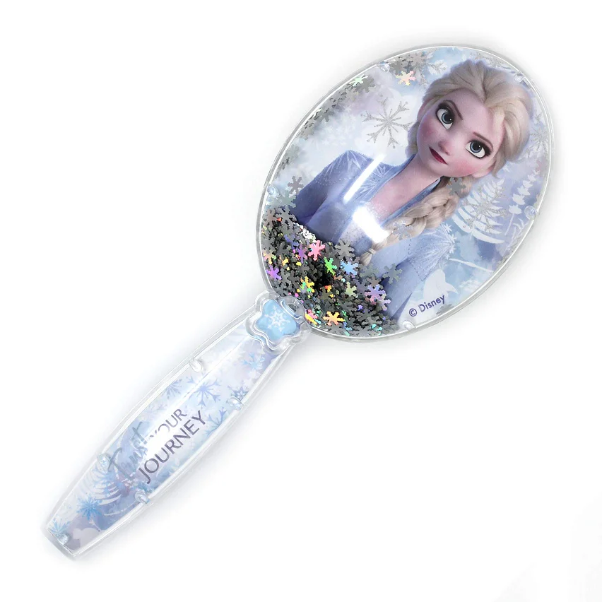 Shiny Crystal Quicksand, Liquid Sand Inside Glitter Crystal Hair Brush, Cute Cartoon Animal Round Shape Glitter Hair Brush