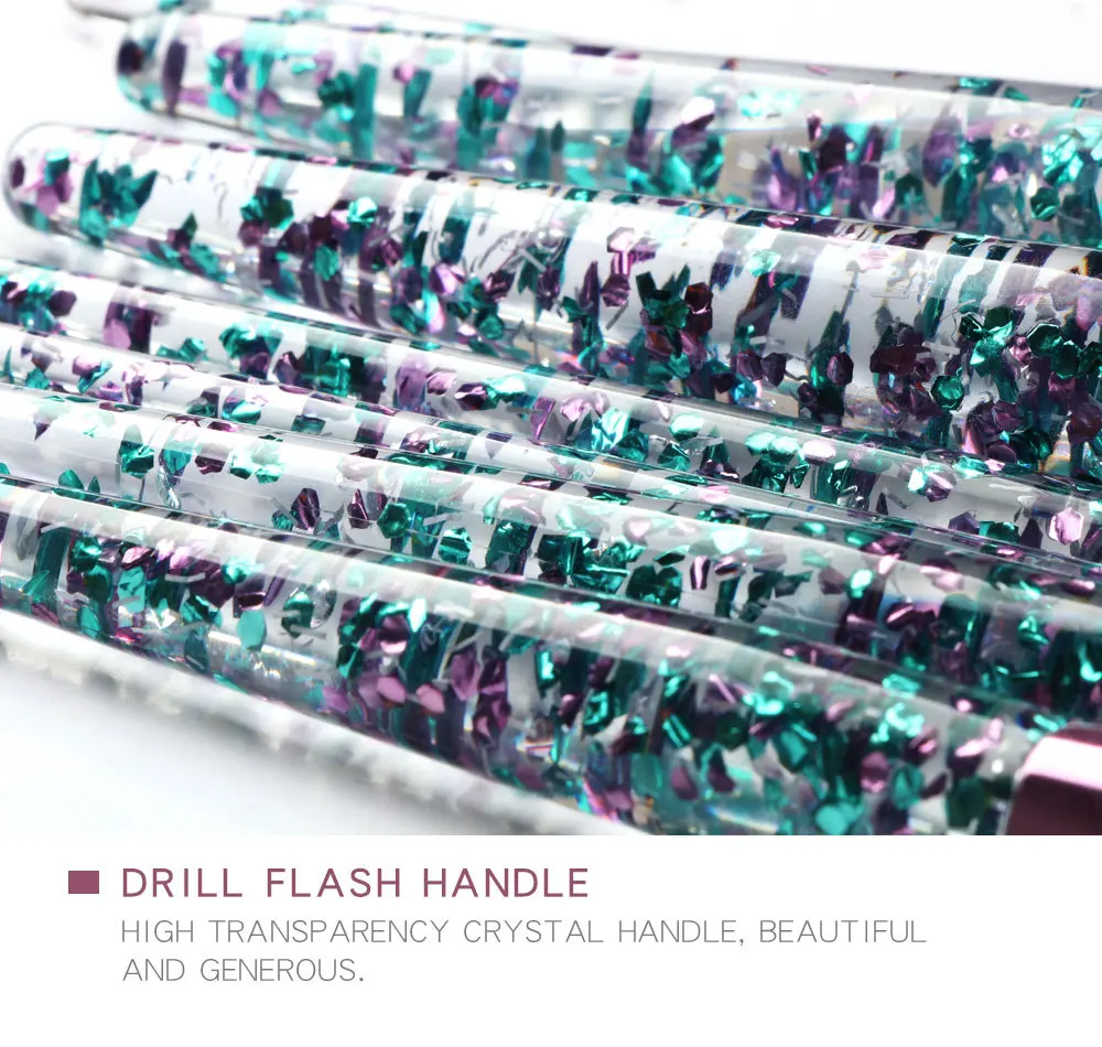 Custom High Quality Private Label Nateral Material Diamond Makeup Brush Set