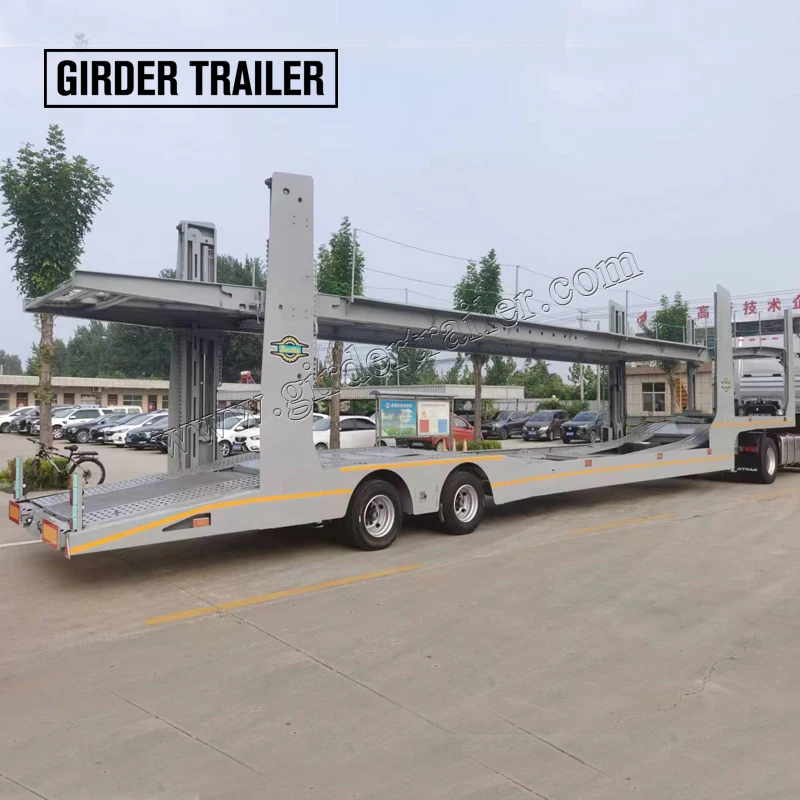 Used Russia design 2 axles 3 Axles Vehicle hauler Transport Semi Trailer Car Carrier Truck Trailer 8 Unit 40ton with 245/70R19.5