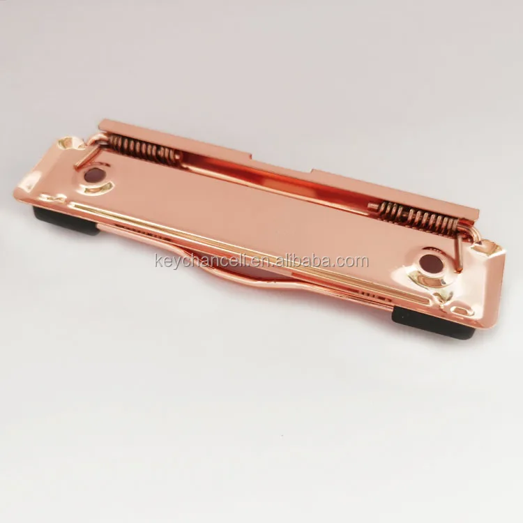 100mm custom logo rose gold clips flat metal low profile clip for clipboard file folder