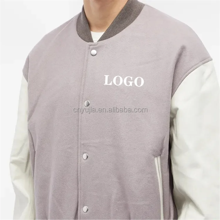 OEM Custom patch chenille embroidery virgin wool bomber letterman varsity jacket  for men