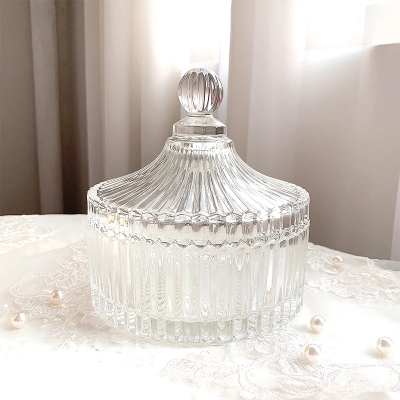 Luxury Rose Different Styling Styles Empty Candle Vessel Jar In Bulk With Glass Lid