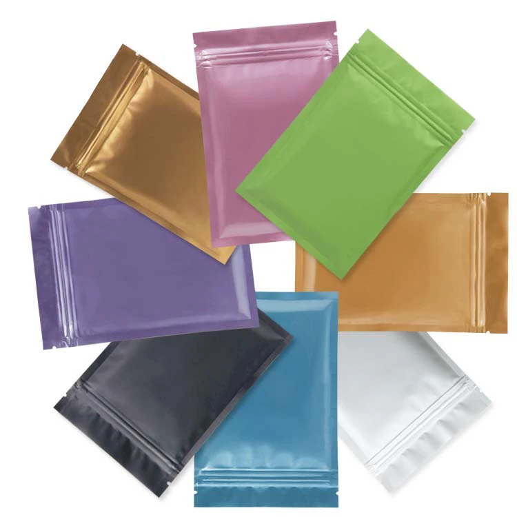 Custom logo wholesale colorful Small Aluminum Foil food packing bags with zip lock