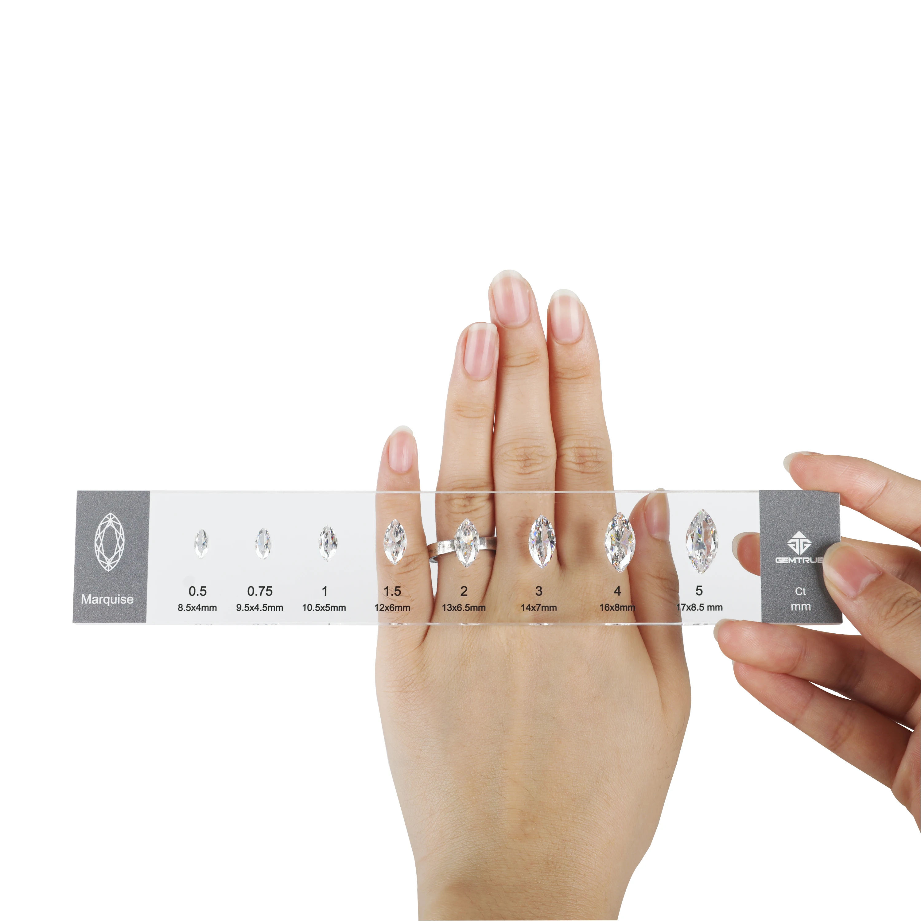 Высокое качество 9A кубический цирконий Алмаз Carat выбрать набор для сравнения ювелирных изделий формы кольца