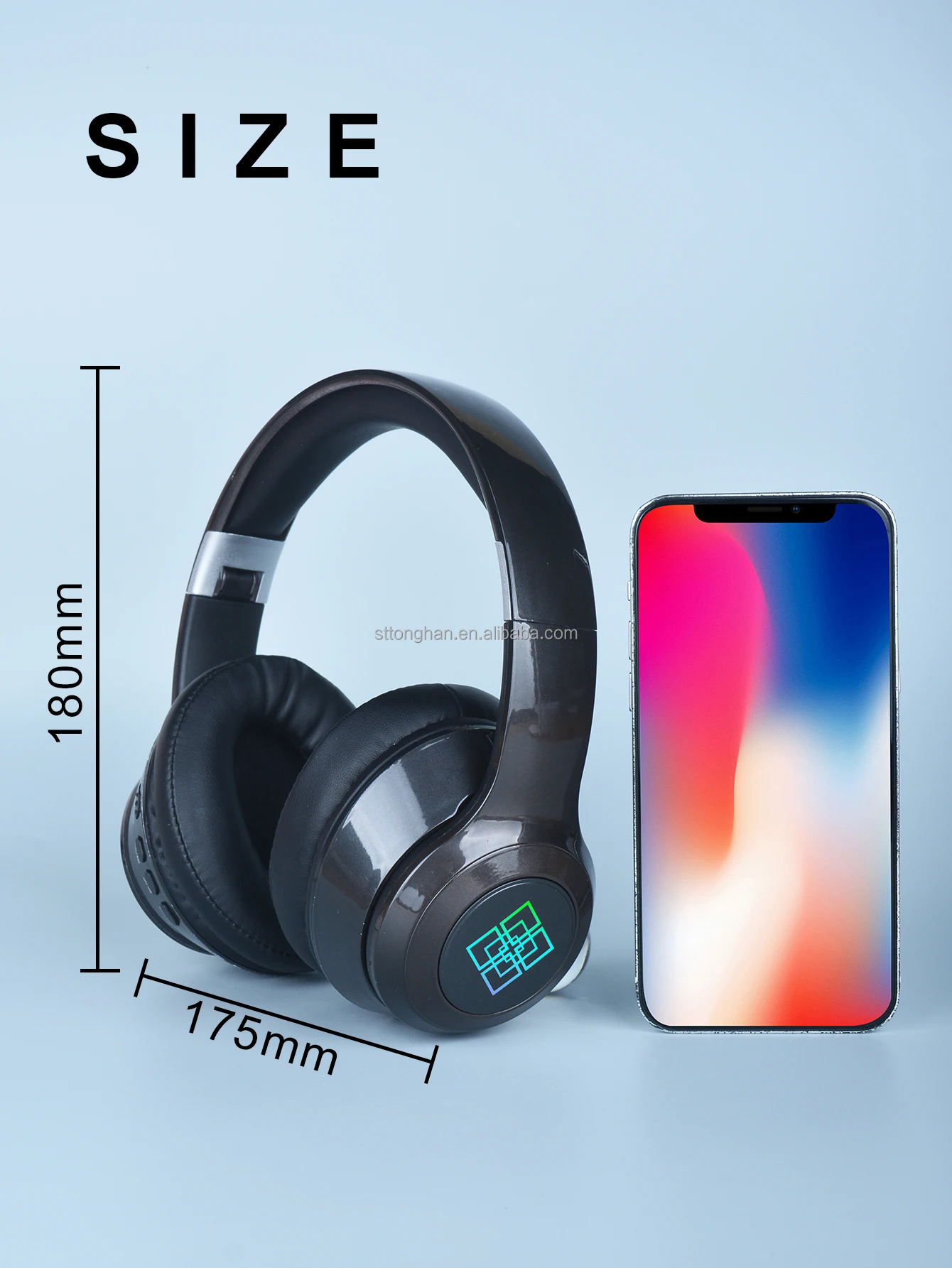 Gerripurer Brand cheap bulk Earphone High quality Black PU  cool wireless headphones