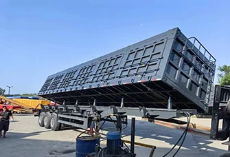 High Quality Tri Axle 60 Ton Hydraulic Dump Trailer Side Tipping Dump Semi-Trailer