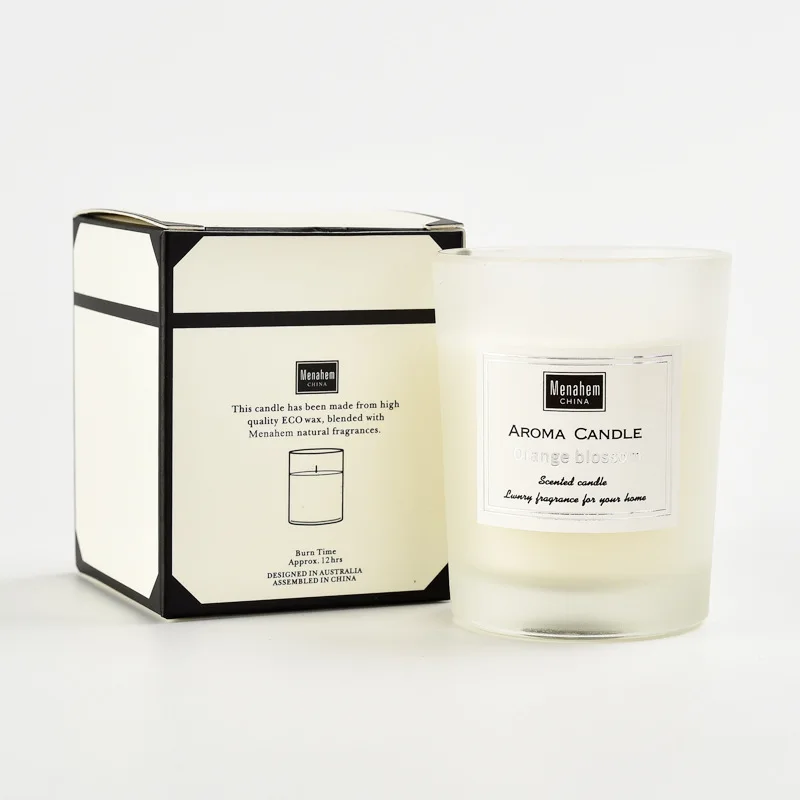 Scented Candle in Glass Jar Smokeless Scented Soy Wax Scented Candle Gift Box Packaging