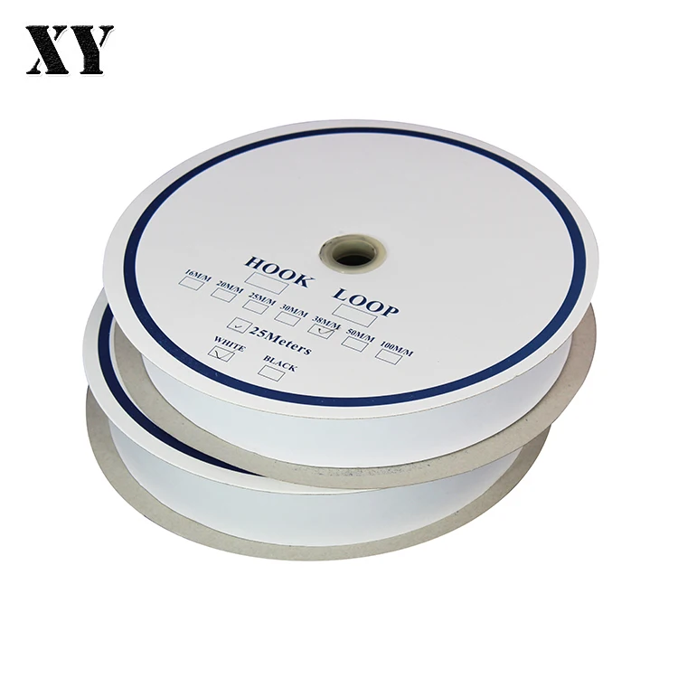 25mm Black White Adhesive Hook And Loop Back Glue Magic Tape Points