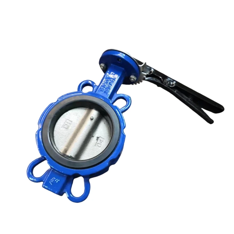 Ductile Cast Iron Wafer Type Butterfly Valve Split Body Full Lined Ptfe Seat