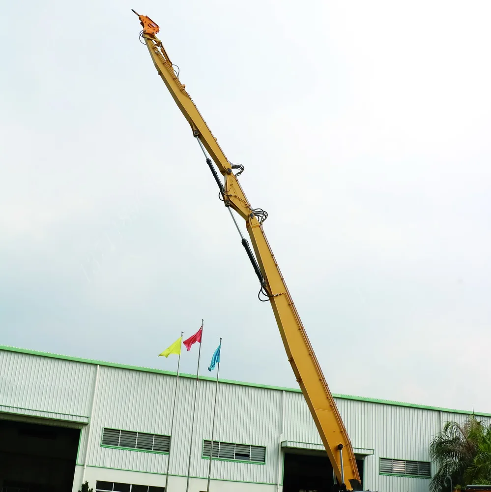 Three stage Long reach high reach building Demolition boom And arm with breaking hammer or hydraulic cutter