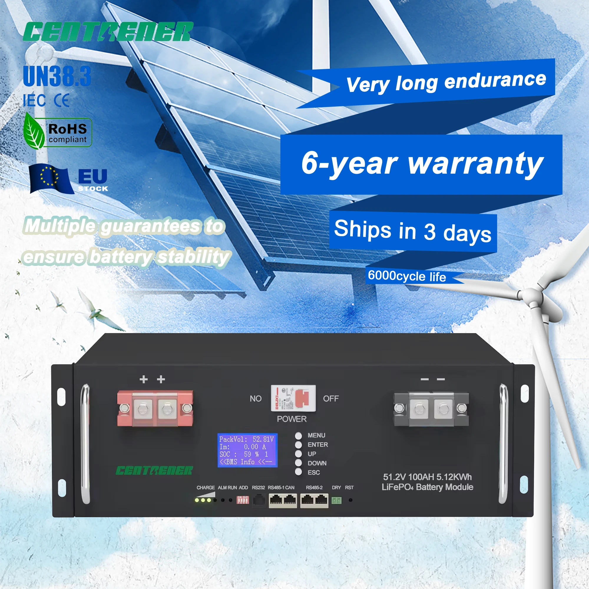 Караван 100ah Гольф-кар для Rv Camper Smart Liffepo4 батарея 200ah 150ah Lifepo4 Bms Солнечная энергия литий-ионный аккумулятор