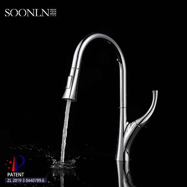 
China Manufacturer Commercial Pull Down Sink Mixer Kitchen Faucet 