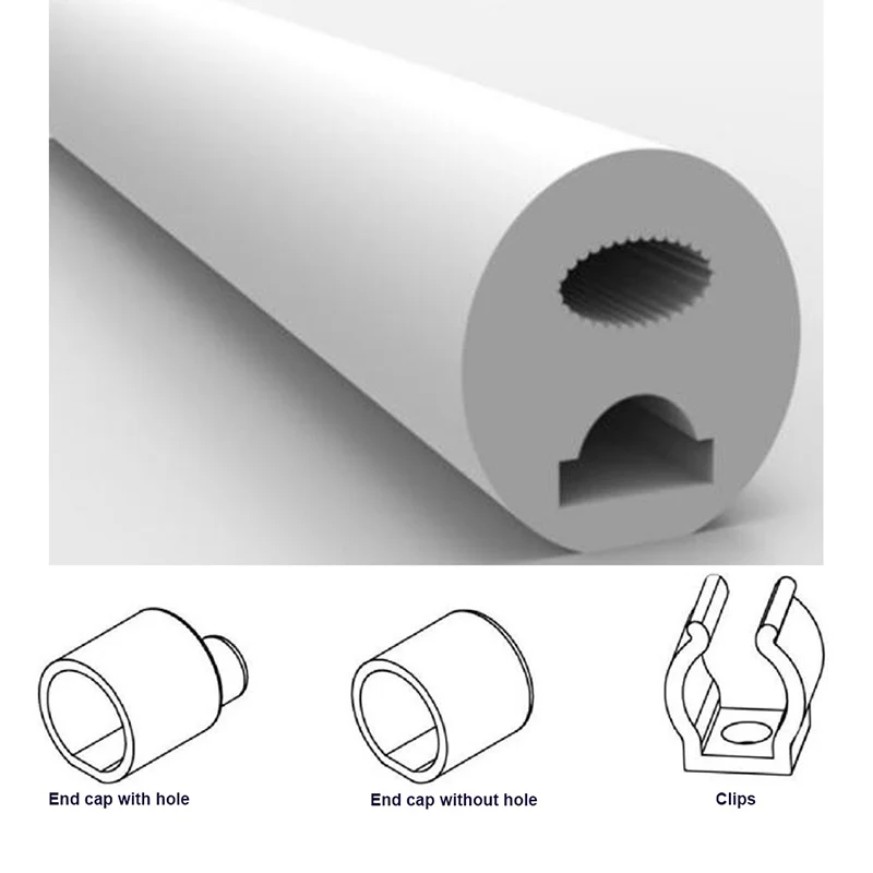 PCB 5mm 13*13mm LED Neon Flex Tube Light Silicone Strip For Neon
