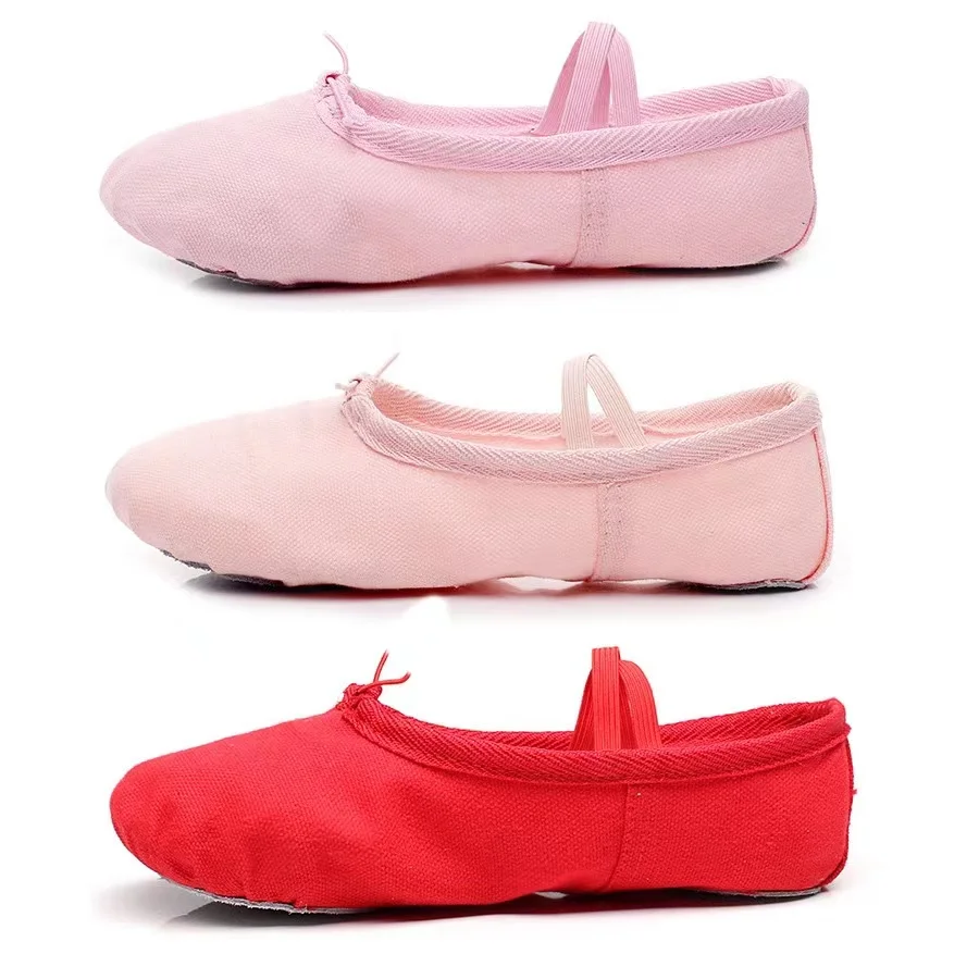 Cheapest kids ballet dance shoes Canvas split sole Slippers Women soft flat ballerina shoes dancing for girls