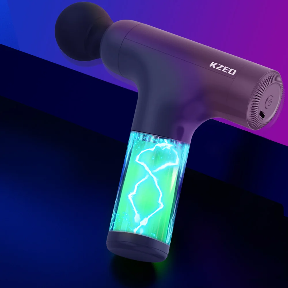 2021 KZED частная форма для массажа тела 2000 мАч розовый и синий перкуссионный массажный пистолет
