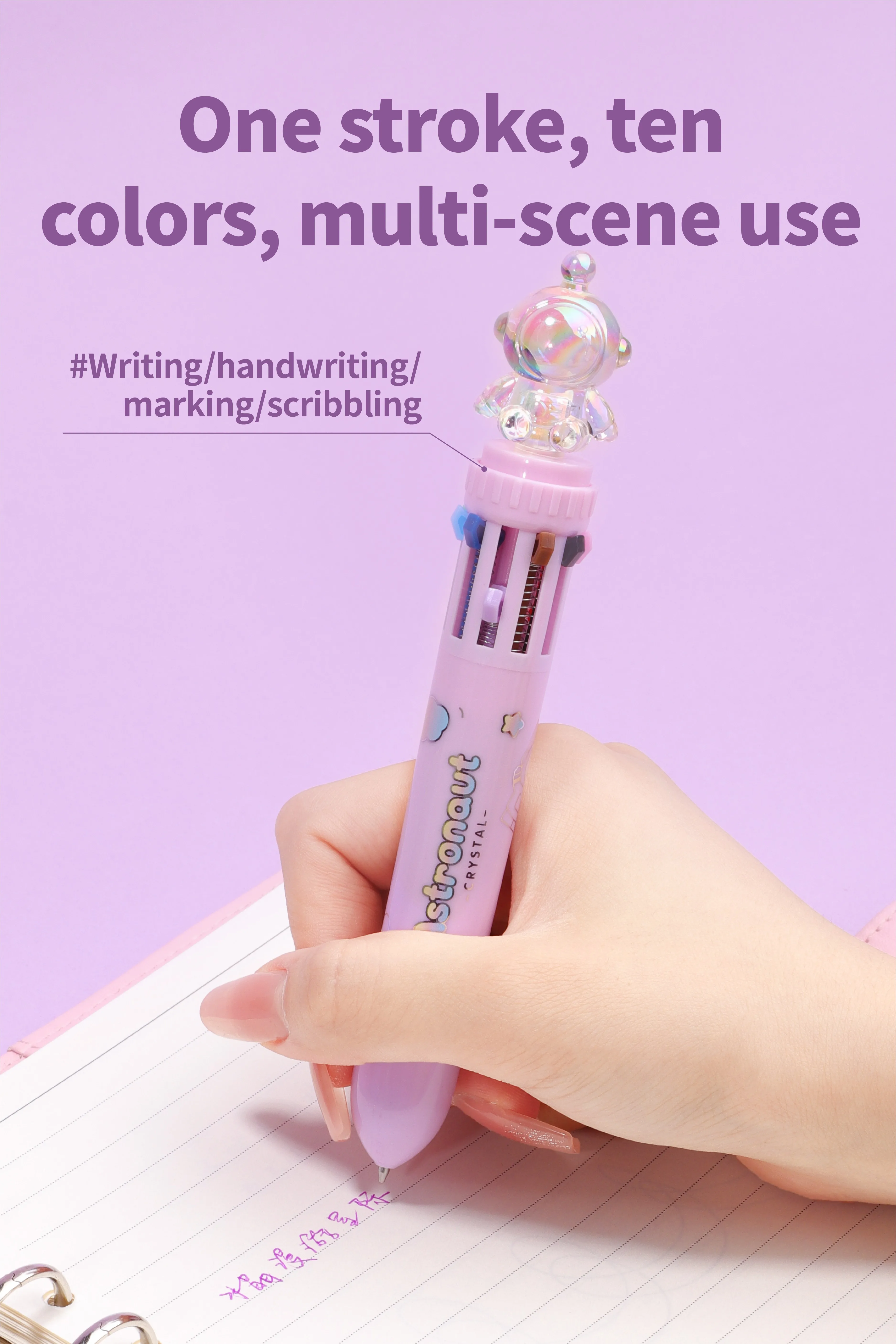 Multi-color cartoon pens retractable 10 color multi-function cute  pens  creative cute utiles escolares