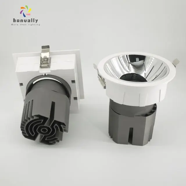 
Anti glare round square slim trim downlight led cob 83mm cutout 