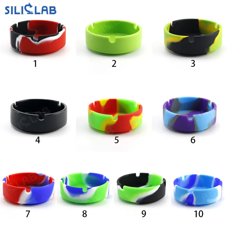 
Colored Melamine Comic Theme Outdoor Smoking Silicone Pocket Ashtray Round 