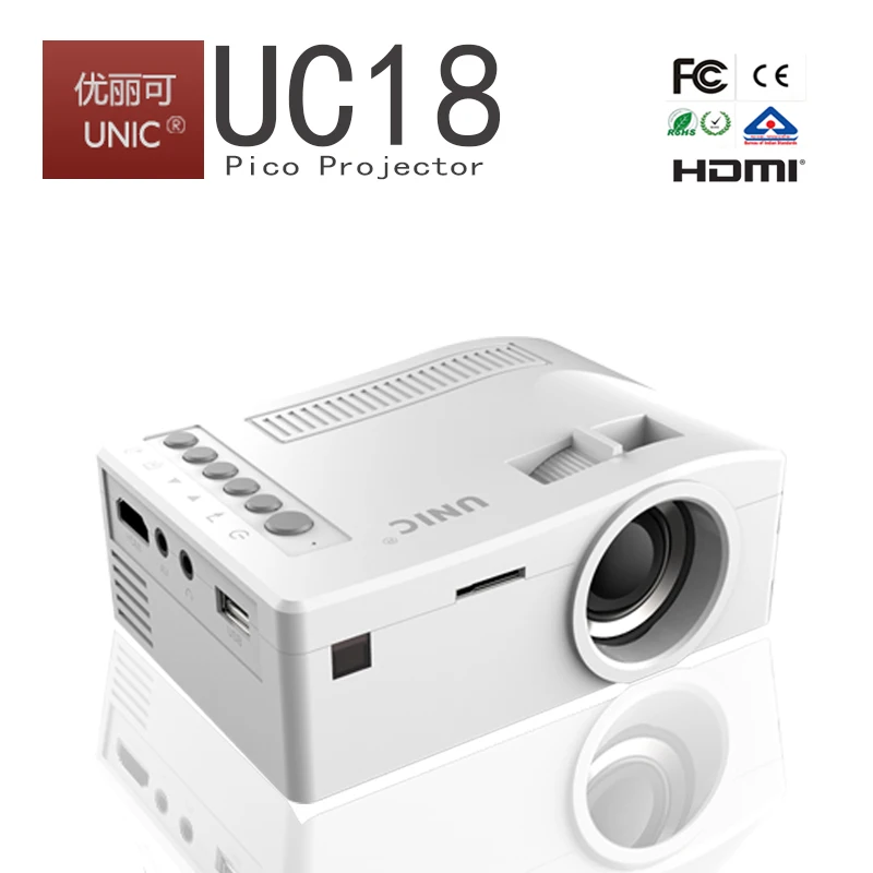 2020 Newest UNIC UC18 pico projector with battery led mini pocket projector rechargeable projector