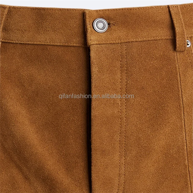 Custom suede bottom trousers soft shell leather pants for men