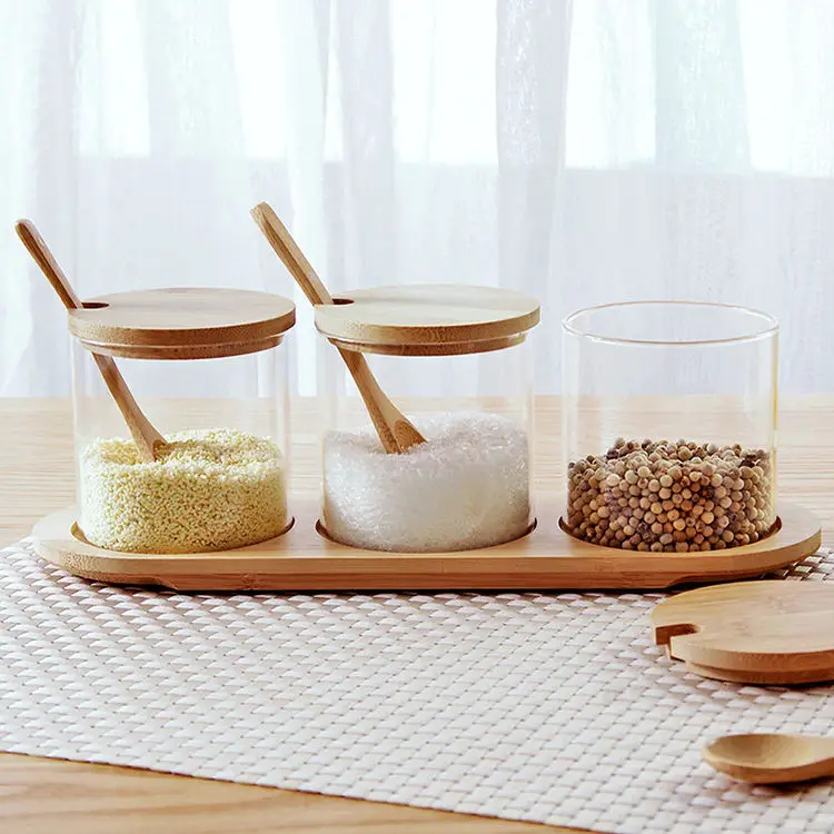 Hot sale 200ml 300ml 500ml  kitchen  glass storage  jar with lid