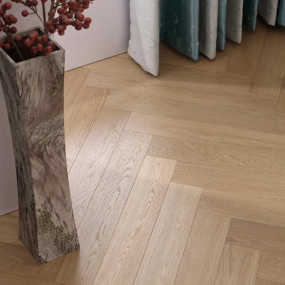 Apolloxy Decor Custom Herringbone Oak Floor Herringbone Hardwood Parquet Flooring