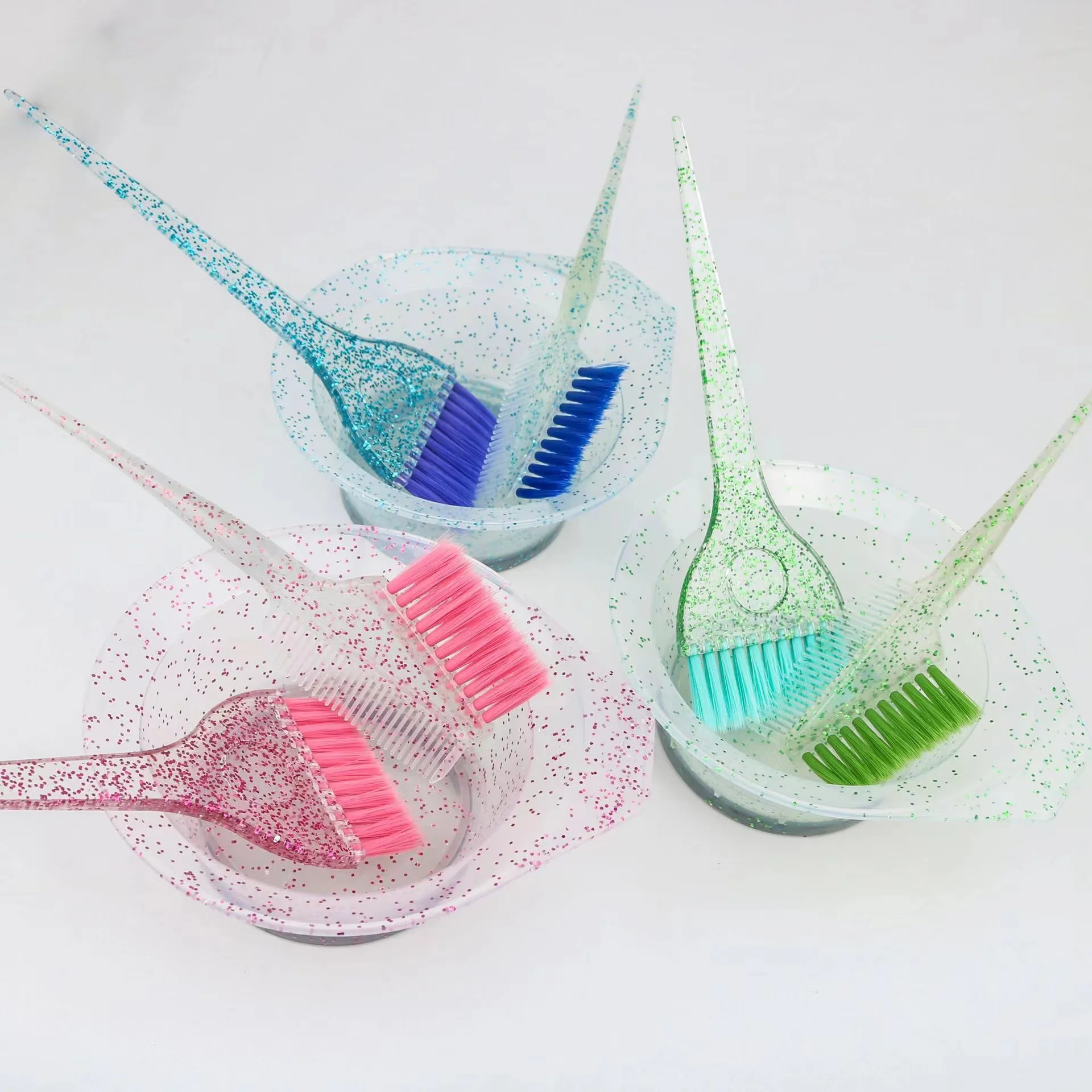 Professional Soft Fibre Glitter Tint Dye Hair Brush Comb Pro Salon Tools Accessories Hair Coloring Brush