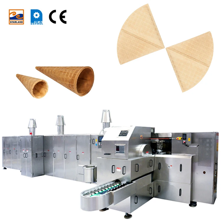 Durable fully automatic of 63 baking plates 9m long with after sales service sugar cone production machine