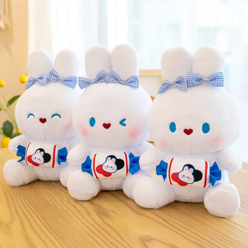 Rabbit plush toy girls bed sleeping pillow simulation white rabbit toffee rag doll eight inches crane machine claw