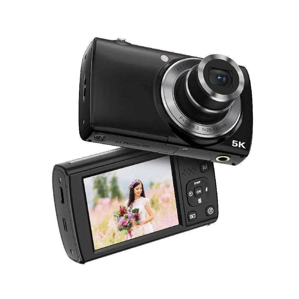 Souring factory direct Wholesale 5K New mini Portable 5X Camcorder Optical Zoom Video Camera with front and rear dual cameras