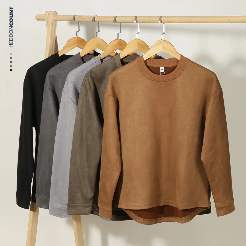 280gsm deluxe faux snowflake velvet shirt sleeved head and round neck upper garment long sleeved suede sweater