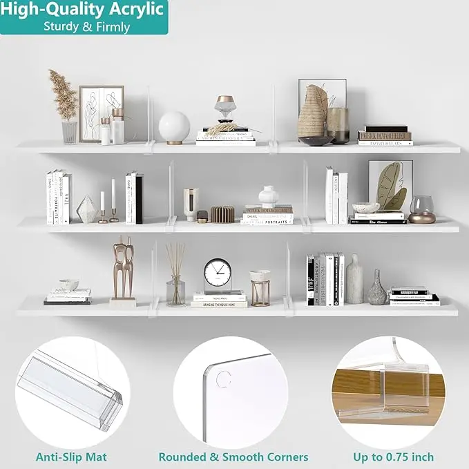 Transparent Acrylic Partitions for Organizing Display Racks in Wardrobes Bedrooms Offices