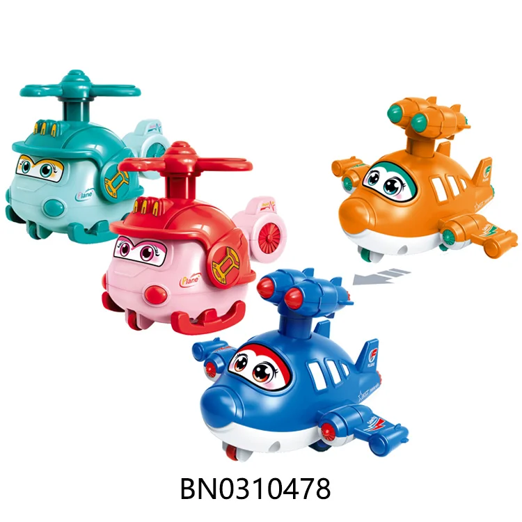 12PCS Cute Kids Press Move Forward Slide Plane Cartoon Airplane Toys