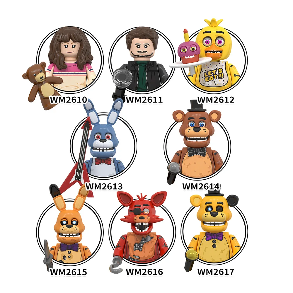 WM6170 FNAF пять ночей в Freddy Эбби Майк Чика Бонни Фредди Весна Фокси Золотой Мини строительные блоки детские игрушки