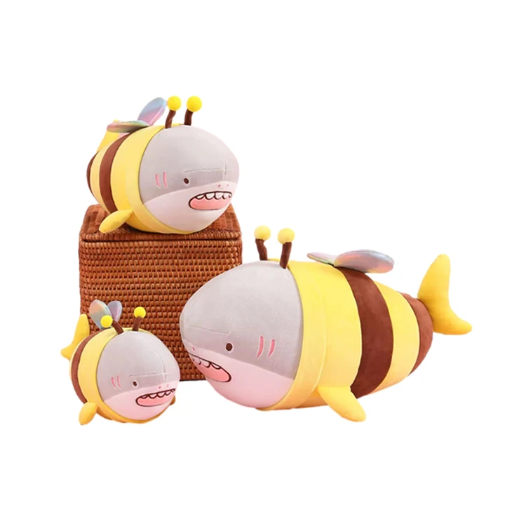 Cute Plush Animals Custom Plush Pillow Shark Bee Plush Toys Wholesale