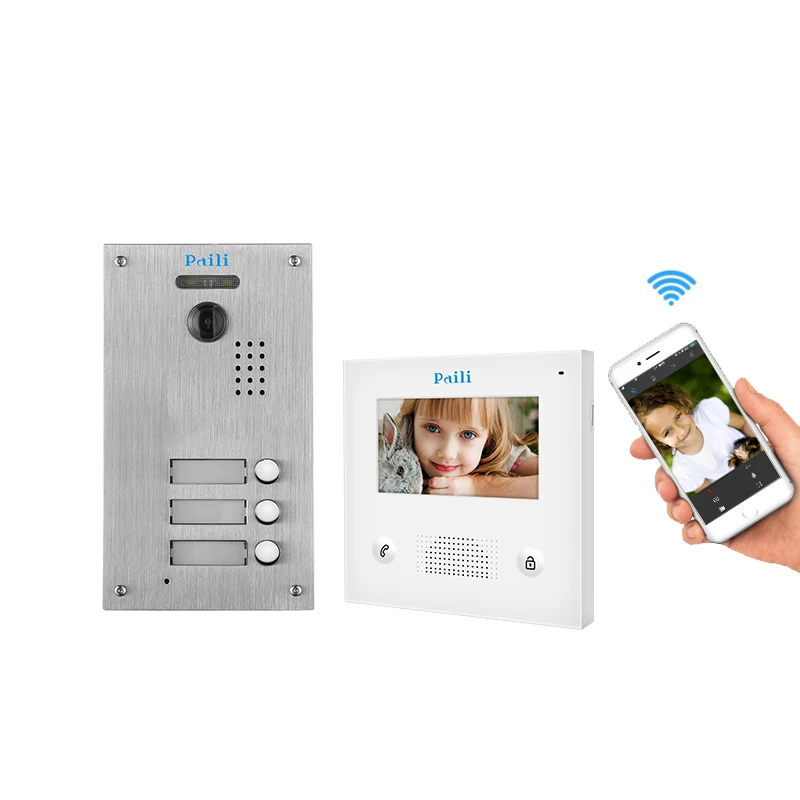 2 Wire IP  Video Intercom System Indoor Monitor 7 inch Door Bell 2 Wire Analog Camera Villa Video Intercom System
