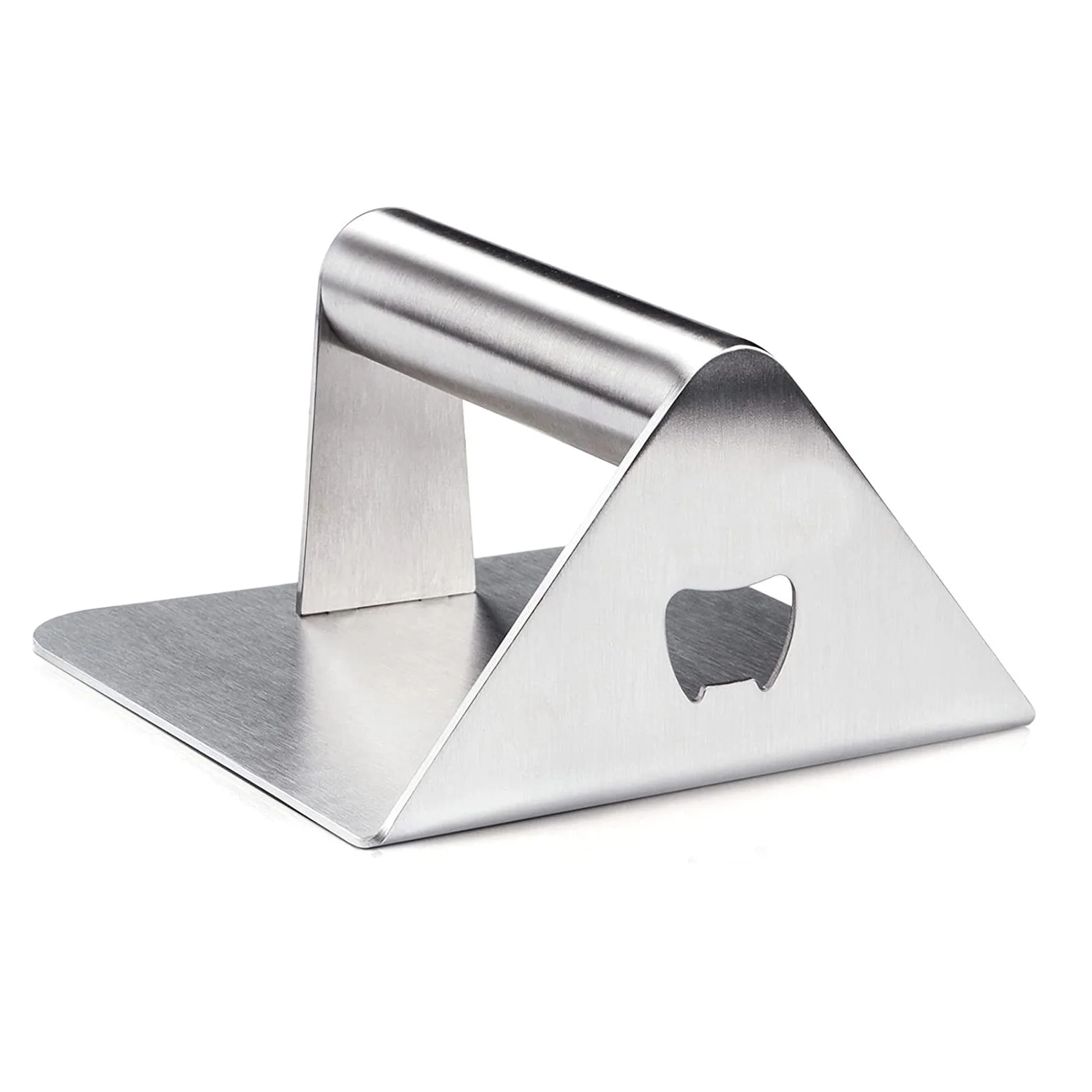 5.5 Inches Stainless Steel Hamburger Smasher with Bottle Opener Square Smashed Burger Press Smasher for Griddle Grill Press Kit