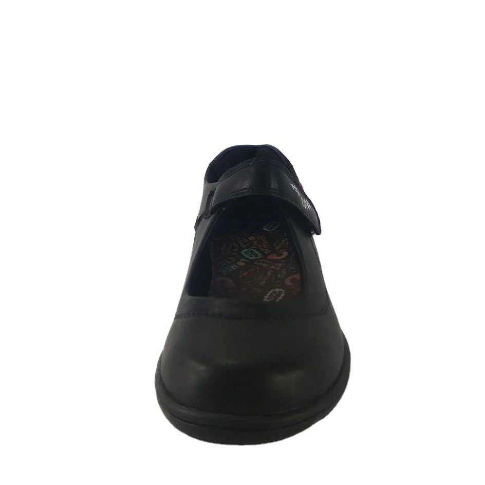  Greenshoe китайская фабрика детская кожаная школьная обувь оптом черная для девочек