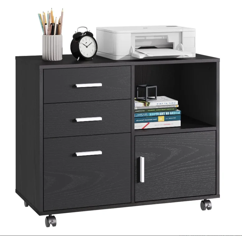Лидер продаж, мебель Hanfu, черный мобильный офисный шкаф с 4 ящиками, шкаф для документов