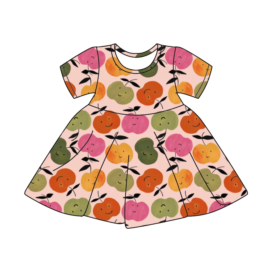 Qingli OEM бутик детское праздничное платье с коротким рукавом и принтом для девочек школы