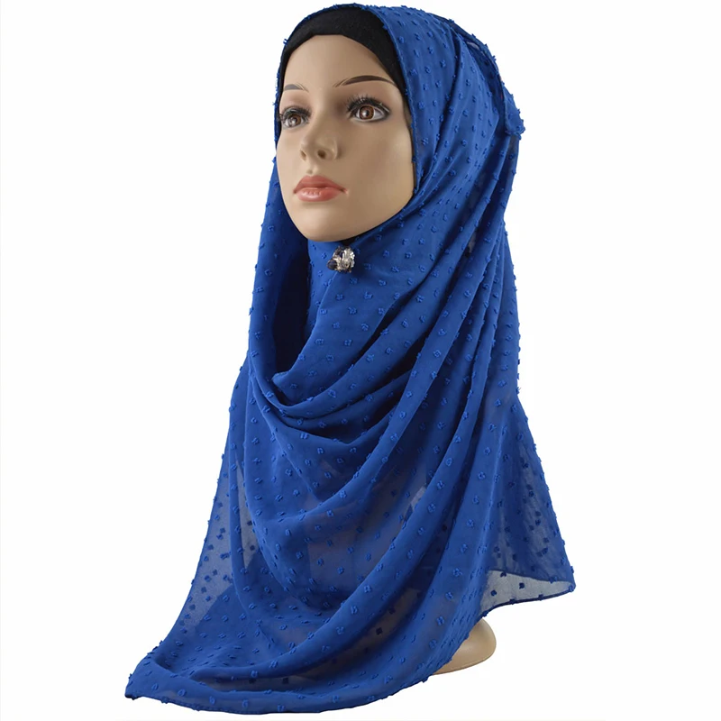 Fashion 20colors Pom Chiffon Hijab muslim stylish lady georgette scarf